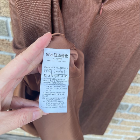 Max Mara Belted Brushed Wool Twill Midi Dress， size 2 - Picture 13 of 16